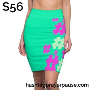 #PrayerPause Pink Pop Women's Pencil Skirt
